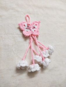 Handmade 3 Crochet Butterfly Hair tie