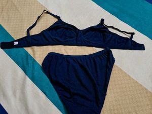 Navy Blue Bra and Panty Set