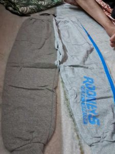 Men's Grey Joggers with Blue Stripe