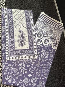 Cotton Dress Material with Mirror Work