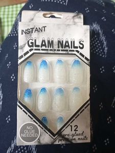 Instant Glam Nails - Blue Ombre Glitter