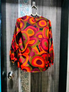Colourful Retro-print Ladies Top
