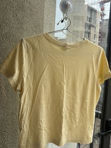 Soft Yellow Crew Neck Short T-Shirt
