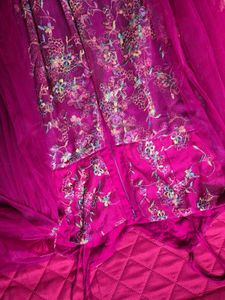 Stunning Maroon Embroidered Gown