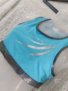 DANSKIN Sparkly Trim Blue Sports Bra