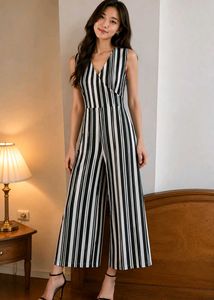 🌚Madame Chic Striped Jumpsuit Dress🌚