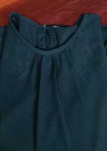 Elegant Dark Blue Long Sleeve Top