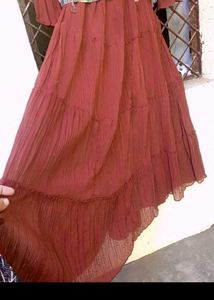 bust 38 Elegant Maroon Kurta Set with Jacket