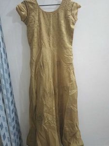 Elegant Gold Embellished Ethnic Gown