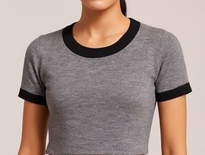 Grey Short Sleeve Crop Top