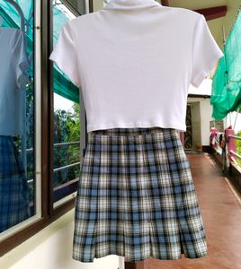 Y2K pinterest pleated plaid mini skirt