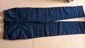 Navy Blue  Paint With  Black Square Cheks