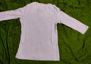 3/4th Sleeve Striped Tshirt, Size S, Brand Jockey, Soft and Comfortable Fabric
