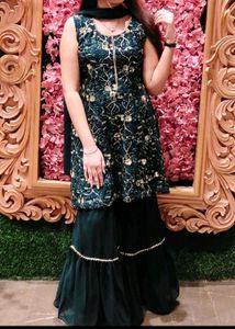 Elegant green sharara