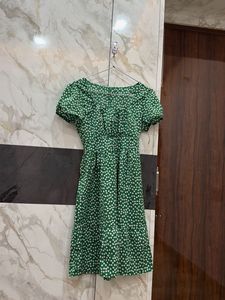 green floral dress