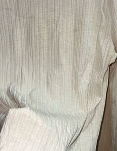 Off-White Ribbed Long Sleeve Top