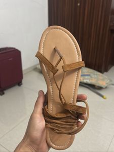 Brown Strappy Sandals- 8 UK