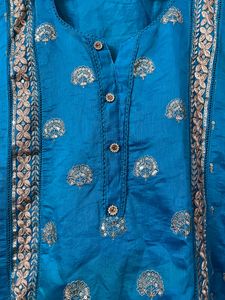 Beautiful Teal Kurta with Intricate Embroidery