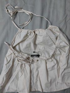 Bundle of Two Tops: Black Tank &amp; Cream Halter