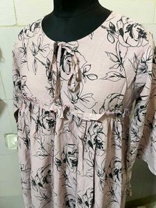 Pink Floral Print Kurta