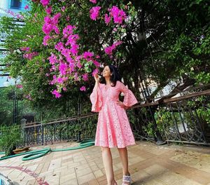Coral Lace Fit &amp; Flare Dress