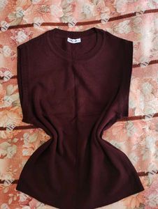 coffee brown Sleeveless Knit Top