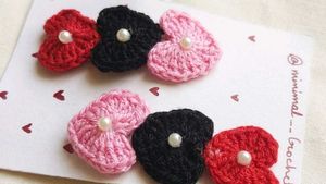 Handmade Crochet Heart Hair Clips
