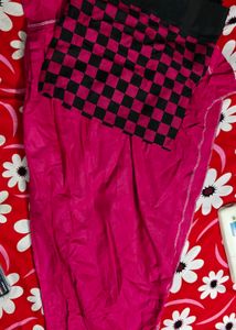 Full chudidhar set in a black and pink Combo