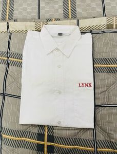 Classic White LYNX Button-Down Shirt