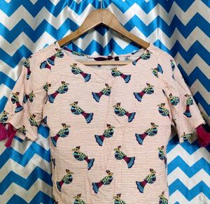 Women's Printed Kurta with Tassels