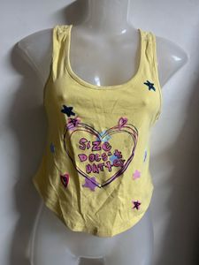 Cute Yellow Graphic Tank Top