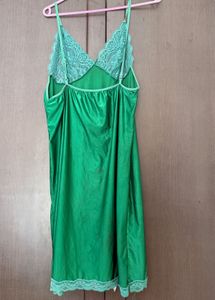 Emerald Green Satin Lace Chemise