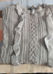 Grey Cable Knit Top