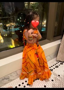 Vibrant Orange Ethnic Dress for Girls