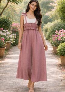Chic Pink Wide-Leg Jumpsuit