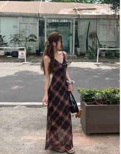 newme Chic Plaid Maxi Dress
