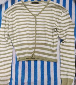 Y2K Striped Cardigan