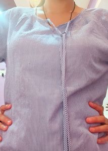 Light Blue Colour Puff Sleeves Top