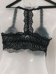 auden Black Lace Halter Bra