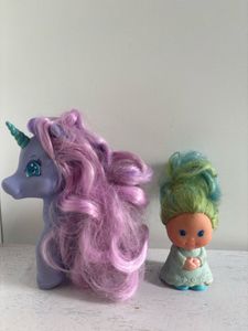 Vintage Unicorn and Doll Set