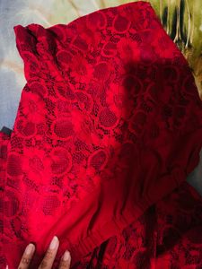 Red Lace Palazzo Pants