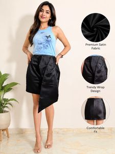 Black satin skirt