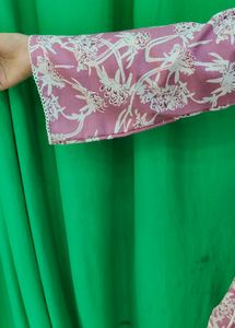 Pink Floral Print Wrap Kurta