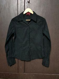 .Black Crushed Cotton Shirt