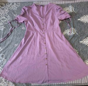 Chic Lavender Button-Front Dress