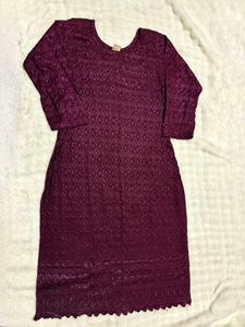 Beautiful Chikankari Violet Kurta
