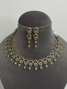 Elegant CZ Stone Necklace & Earring Set