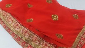 Heavy Beautiful Orange Saree