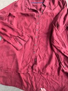 Maroon Button-Up Shirt