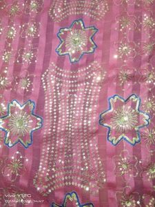 Pink Dupatta With Chamki &amp; Embroidery Work